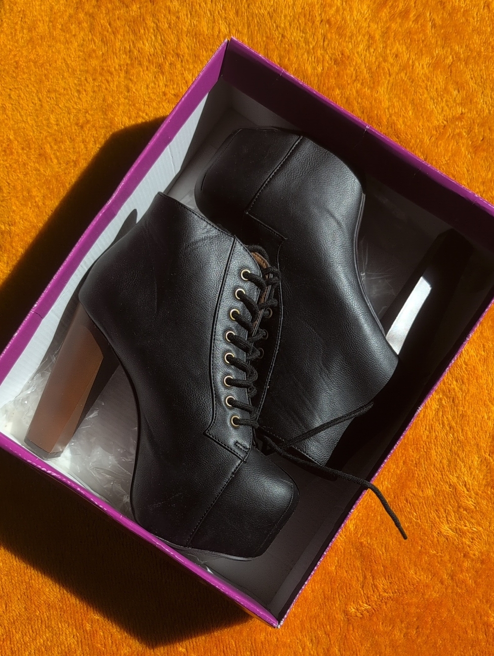 Speed Limit 98 Black Lace-Up Platform Ankle Boots